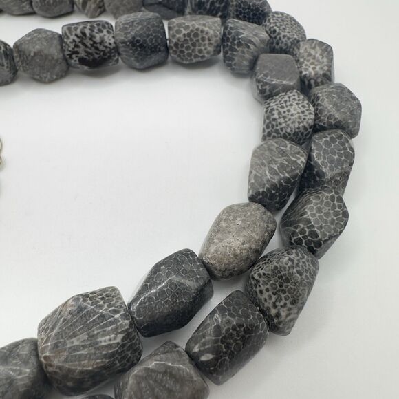Jay King Mine Finds DTR Bryozoan Fossil Double Strand Necklace 20"-22” Box & Bag - Picture 9 of 11